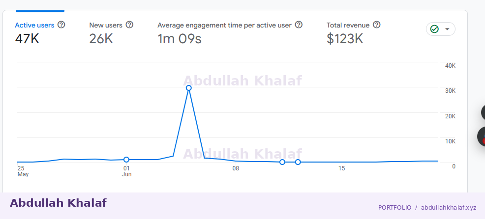 Google Analytics · audience & events — private details removed