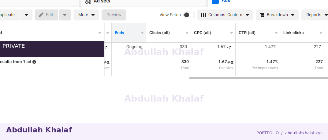 Meta Ads · historical report — private details removed