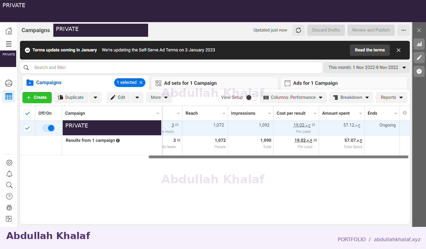Meta Ads · historical report — private details removed