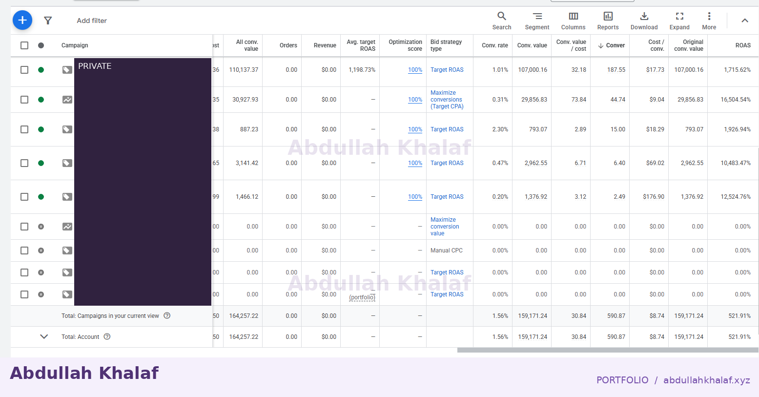Google Ads · campaign breakdown